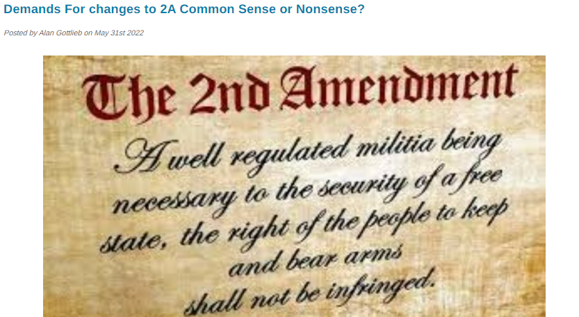 Demands For changes to 2A Common Sense or Nonsense?