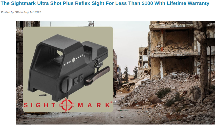 The Sightmark Ultra Shot Plus Reflex Sight For Less Than $100 With Lifetime Warranty
